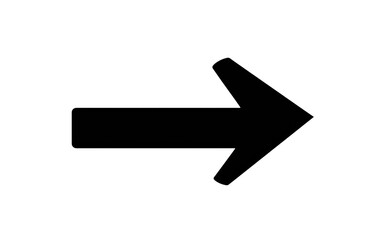 Minimalist arrow sign with neon border indicating direction and forward movement transparent background