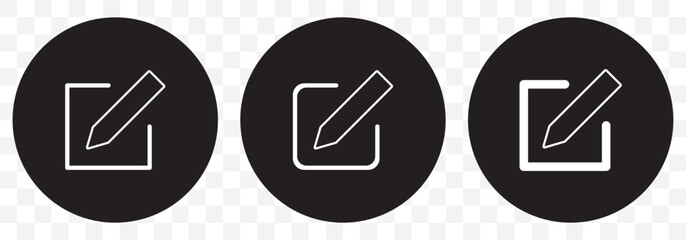 Edit Pencil Icon Set - Outline and Filled Style for UI and UX Design on transparent background. EPS 10.
