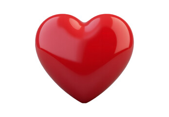 Fototapeta premium Glossy Red Heart Shape on Transparent Background Conveying Love and Passion.