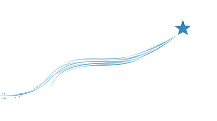 Blue Star Light Trail Design Element on Transparent Background: A Glowing Sparkle Effect for Digital Art, Graphics, and Illustrations