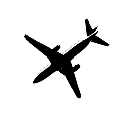 Vector art of image of a commercial airplane soaring through the sky during a sunny day representing modern air travel