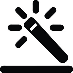 Magic wand icon with sparkles and base perfect for design and illustrations evoking fantasy and enchantment with minimal style