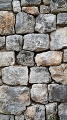 Stone Wall Texture with Irregular Gray Blocks Background