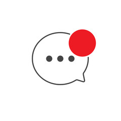 New message notification icon design. Incoming chat message notification. Vector illustration.
