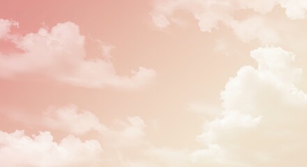 Soft Pastel Sky: Dreamy Clouds in a Peach and Cream Hues