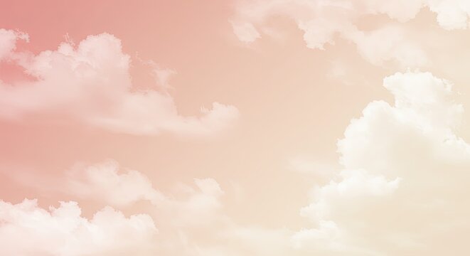 Soft Pastel Sky: Dreamy Clouds in a Peach and Cream Hues - Powered by Adobe