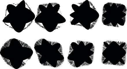 Grunge Pencil Outline Frame Collection – Hand-Drawn Sketch Style Flower and Shape Borders for Casual, Crafty Designs

