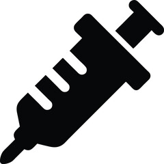 Minimalistic Vector Icon of Syringe Representing Healthcare and Medical Concepts with Clear Symbolism and Simple Design for Illustrations