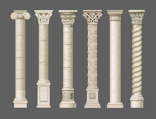 Set of old classical columns © denisik11