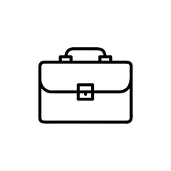 Outline icon a business briefcase with a handle clasp luggage travel