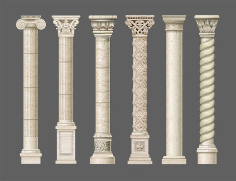 Set of old classical columns