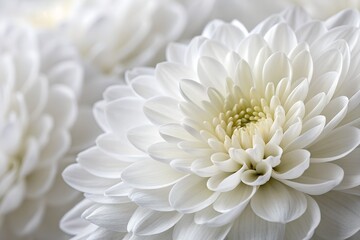Stunning White Chrysanthemum Bloom Flower.