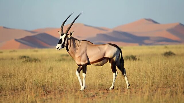 Majestic oryx in desert landscape