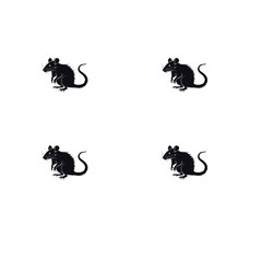 Obraz premium Four Stylized Black Rats Illustration on a Minimalist White Background