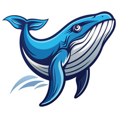 Blue Whale Swimming in Ocean