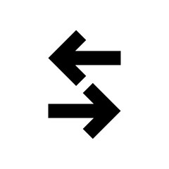 Exchange and data transfer icons featuring opposing arrows in various solid styles, symbolizing communication, synchronization, file sharing, migration, and digital connectivity