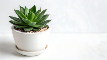 Green succulent plants, including cactus and aloe vera, are in pots, isolated for natural home decoration