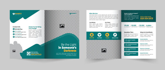 Charity Foundation NGO Bifold Brochure Design Template