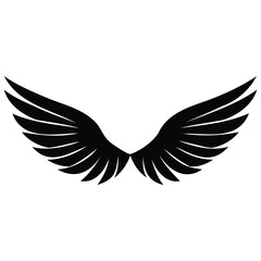 "Elegant Wings Silhouette Vector Illustration"