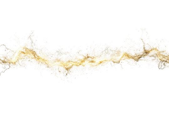 Abstract colorful splash of liquid and particles isolated on transparent background. Horizontal of electric current with lightning sparks isolated on white background.