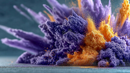 Vibrant Explosion of Colorful Powder in Motion