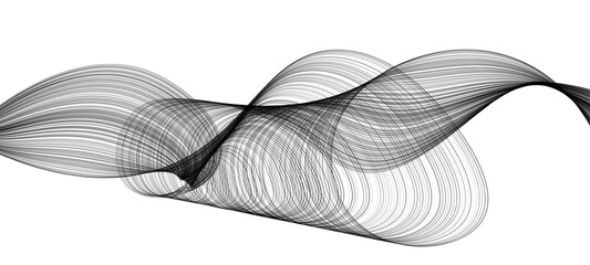 Curve lines shape. Abstract motion vector background. Transparent black curve lines making abstract flowing shape.