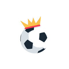 A soccer ball wearing a golden crown.