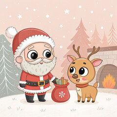santa claus and reindeer