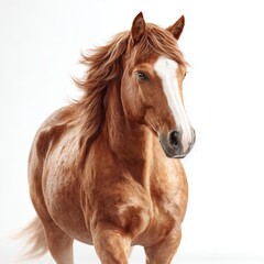 Obraz premium Chestnut Horse Portrait on White