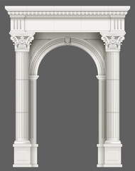 Fototapeta premium Antique white colonnade with columns