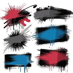 set of watercolor splashes