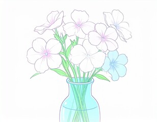 Obraz premium 花 花瓶 イラスト
