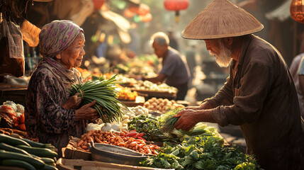 fruit and vegetables at the market