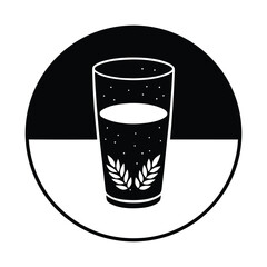 Refreshing Beer Glass Icon Design Graphic Illustration on White Background