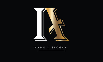 IA, AI, I, A Abstract Letters Logo Monogram