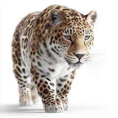 Obraz premium Powerful Walking Forward on White