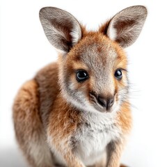 Adorable Baby Wallaby Face Isolated