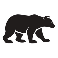 Fototapeta premium Black Bear Walking Silhouette Symbol Wildlife Nature Animal Mammal
