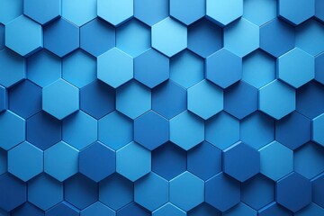 A captivating pattern of blue hexagonal tiles creates a visually striking backdrop
