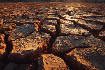 Cracked earth illustrates drought's impact. Symbolizes aridity, climate change. Use for environmental articles, web design, marketing.