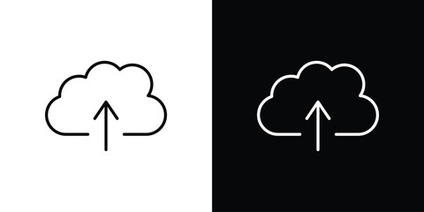Upload to Cloud icon. Minimalist vector design. Editable stroke. EPS10