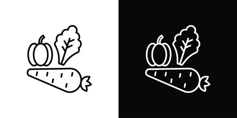 Vegetable icon. Minimalist vector design. Editable stroke. EPS10