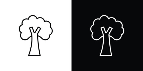 Tree icon. Minimalist vector design. Editable stroke. EPS10