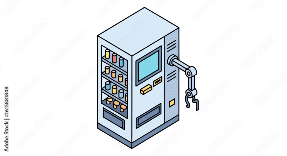 Poster automated vending machine with robotic arm