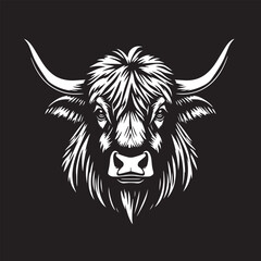 Obraz premium Yak vector design concept black and white illustration.