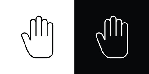 Stop icon. Minimalist vector design. Editable stroke. EPS10