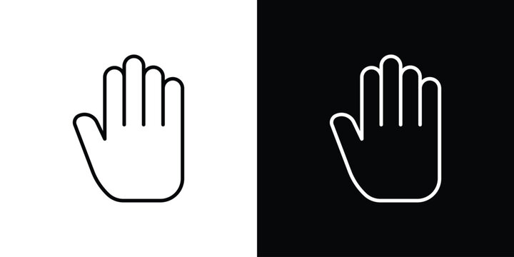 Stop icon. Minimalist vector design. Editable stroke. EPS10