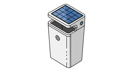 solar powered trash bin recycling container