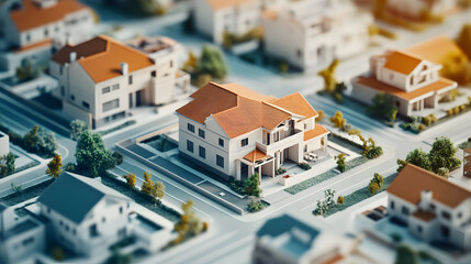 Fototapeta premium Real Estate Concept: New Housing Development with Modern Houses