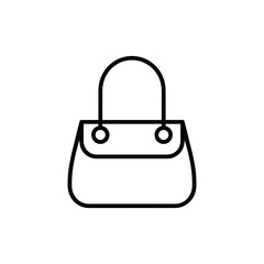 Simple outline icon of a classic handbag with a flap closure